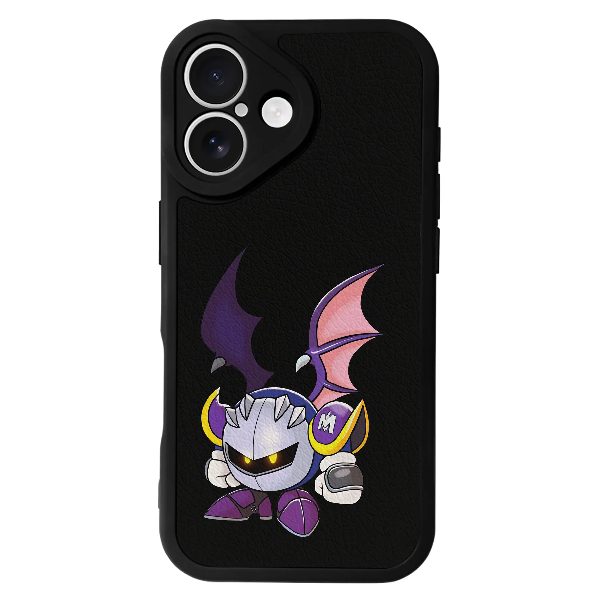 星のカービィ グッズ メタナイト - IPhone 16シリーズ対応 ・ シリコンスマホケース ・ レザー調 ・ 高精度フィット ・ 耐衝撃 ・ ワイヤレス充電対応 ・ 精密カット